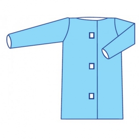 ХАЛАТ МЕДИЦИНСКИЙ (ДЛЯ ПОСЕТИТЕЛЯ) НА ЛИПУЧКАХ «СЛАВНА» СТЕРИЛЬНЫЙ L, спанбонд, рукав на резинке