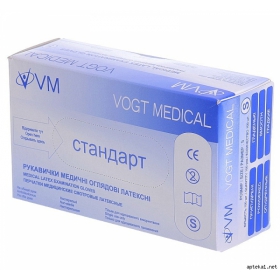 ПЕРЧАТКИ МЕДИЦИНСКИЕ СМОТРОВЫЕ ЛАТЕКСНЫЕ НЕСТЕРИЛЬНЫЕ VOGT MEDICAL L пара, н/припудр. текстур. №50