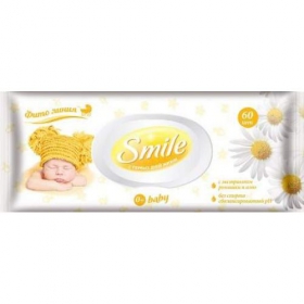 СЕРВЕТКИ ультрам'які вологі «SMILE BABY» для дітей з перших днів життя екстр.алое, ром №60