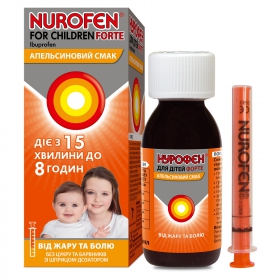 НУРОФЕН ДЛЯ ДЕТЕЙ ФОРТЕ сусп. 200 мг/5 мл фл. 100 мл, апельсин