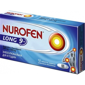НУРОФЕН ЛОНГ табл. п/о 200 мг + 500 мг №12