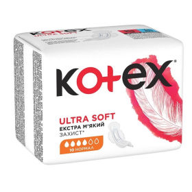 ПРОКЛАДКИ ЖЕНСКИЕ ГИГИЕНИЧЕСКИЕ KOTEX ULTRA NORMAL УЛЬТРАТОНКИЕ С КРЫЛЫШКАМИ soft №10