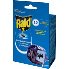 РЕЙД RAID ЭЛЕКТРОФУМИГАТОР с пластинками №10