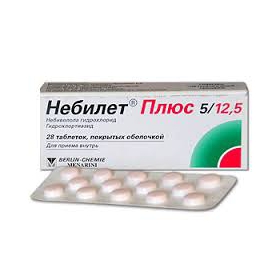 НЕБІЛЕТ плюс табл. в/о 5мг+12,5мг №28