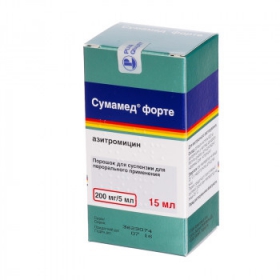 СУМАМЕД ФОРТЕ порошок для приготовления суспензии 600 мг фл. 15 мл, банан №1