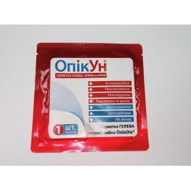 СРЕДСТВА ГЕЛЕВЫЕ АНТИМИКРОБНЫЕ «ОПИКУН» салфетка, 10 х 10 см №1