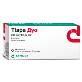 ТІАРА ДУО табл. в/о 80/12,5мг №28