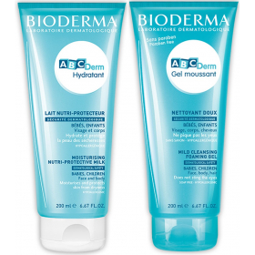 БІОДЕРМА ABCDerm гідратан 200мл + БІОДЕРМА ABCDerm гель 200мл набір
