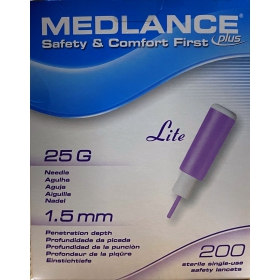 ЛАНЦЕТ (СКАРИФИКАТОР) АВТОМАТИЧЕСКИЙ MEDLANCE PLUS LITE игла 25G, глуб. прокола 1,5 мм №200