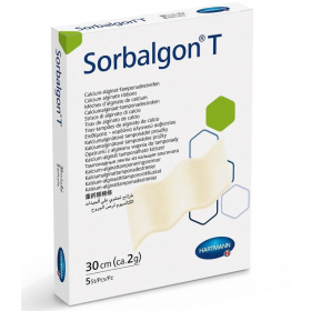 ПОВЯЗКА СПЕЦИАЛЬНАЯ ПОГЛОЩАЮЩАЯ С КАЛЬЦИЙ-АЛЬГИНАТОМ SORBALGON Т30см (2г) №5