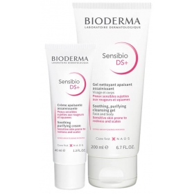 БИОДЕРМА Сансибио DS+ крем 40мл + БИОДЕРМА Сансибио DS+ очищающий гель 200мл НАБОР