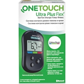 ГЛЮКОМЕТР СИСТЕМА КОНТРОЛЯ УРОВНЯ ГЛЮКОЗЫ В КРОВИ ONE TOUCH ULTRA PLUS FLEX
