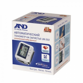ТОНОМЕТР АНД ИЗМЕРИТЕЛЬ АРТЕРИАЛЬНОГО ДАВЛЕНИЯ ЦИФРОВОЙ на запястье UВ-202