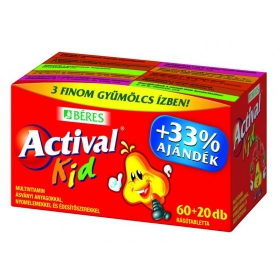 АКТИВАЛ КИДЗ с тремя вкусами таблетки жевательные №60+20