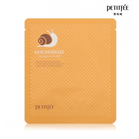 ПЕТІТФІ гідрогелева маска для лиця з золотом і равликом №1