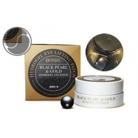 ПЕТІТФІ гідрогелеві патчі для очей з чорними перлами і золотом №60