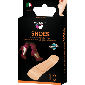 МІЛПЛАСТ ШУЗ стерильні пластирі від натертих мозолів №10