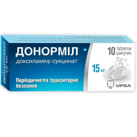 ДОНОРМИЛ табл. шип. 15 мг туба №10