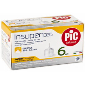 ИГЛЫ ИНЪЕКЦИОННЫЕ СТЕР. ОДНОРАЗОВОГО ПРИМЕНЕНИЯ INSUPEN ДЛЯ ИНСУЛИНОВЫХ РУЧЕК 6 мм, 32G - 0,23 №100