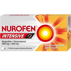 НУРОФЕН ИНТЕНСИВ табл. 200 мг + 500 мг №6