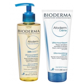 БИОДЕРМА Атодерм масло для душа 200мл + БИОДЕРМА Атодерм крем 200мл НАБОР