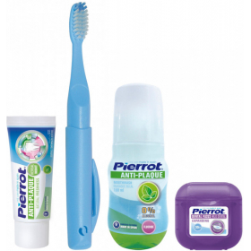 НАБОР PIERROT ПИРОТ зубная паста 30мл+щетка дорожная+ополаскиватель 100мл+нить+сумка-пенал