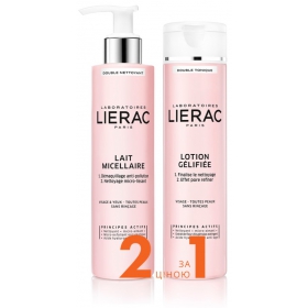 ЛИЕРАК Двойное очищение Пенистое средство 150мл + Двойной усовершенствующий лосьон 200мл НАБОР