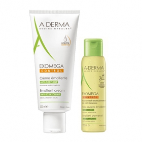 А-ДЕРМА екзомега контрол крем 200мл + екзомега контрол очищуюче масло 100мл набір