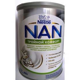СУМІШ суха молочна НАН NAN потрійний комфорт для дітей від народження 800г