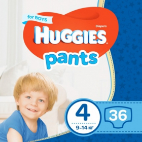 ПОДГУЗНИКИ-ТРУСИКИ ДЕТСКИЕ ГИГИЕНИЧЕСКИЕ HUGGIES 4, Вoy №36