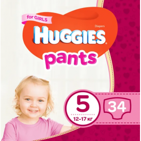 ПОДГУЗНИКИ-ТРУСИКИ ДЕТСКИЕ ГИГИЕНИЧЕСКИЕ HUGGIES 5, Girl №34