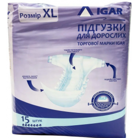 ПОДГУЗНИКИ ДЛЯ ВЗРОСЛЫХ IGAR р.XL №15 (127-165см)