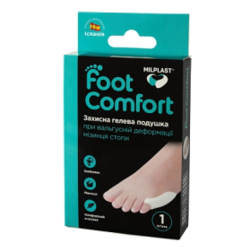 МИЛПЛАСТ ФУТ КОМФОРТ подушка защитная гелевая при вальгусной деформации мизинца стопы 1 штука