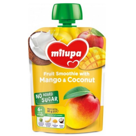 ПЮРЕ МИЛУПА «MILUPA» яблоко, банан, манго, кокос с 6 месяцев 80г пауч