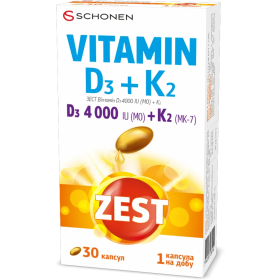 ЗЕСТ витамин Д3 4000ме + К2 капс. желатиновые №30